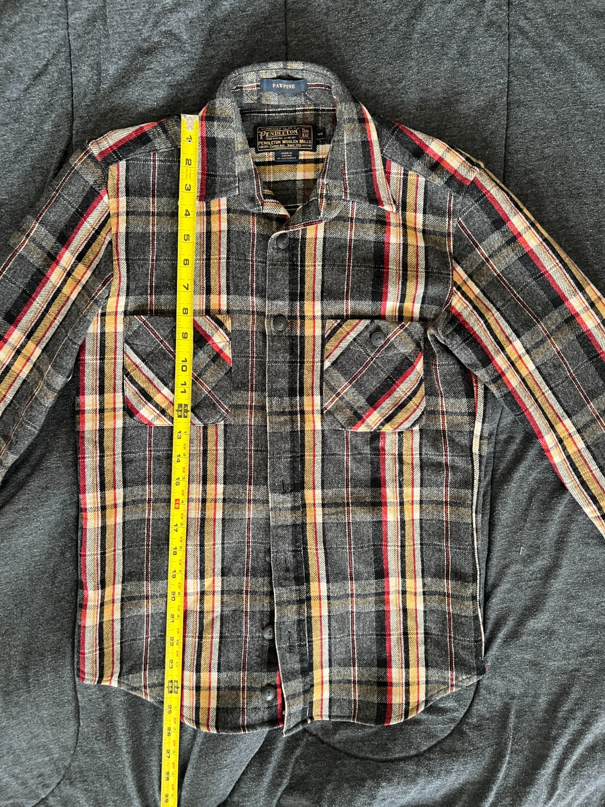 PENDLETON Thomas Kay Elbow Patch Plaid Yellow LE … - image 7
