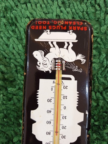 AC Sparkplug Vintage Mod Thermometer Plate merchandise Service Store No Porcelan - Picture 6 of 11