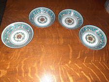 Set of 4 Wedgwood Turquoise Florentine 5" Fruit Bowls, Green Backstamp