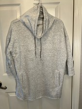 UGG Funnel Neck Pullover Sweatshirt Women's L Grey Oversized Slouchy Relaxed