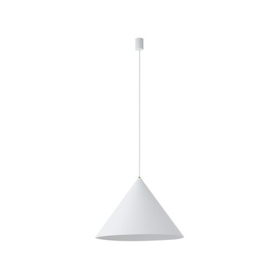 Hängelampe Hängeleuchte Weiß Metall Ø 50 cm rund Kegel H: max. 130 cm für GU10