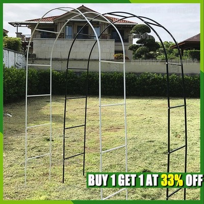 2X 2.4 M Garden Arch Trellis Metal Tubular Frame Climbing Plant Archway ...