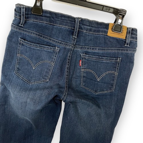 Levi's 711 Skinny Jeans Girls Sz 14 Adjustable Waist Dark Wash Stretch 5 Pocket - Picture 4 of 6
