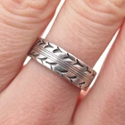 J.D. Schlang Co. 925 Sterling Silver Antique Art Deco Ornate Band Ring Size 7
