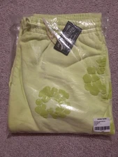 Denim tears XXL Neon Yellow Cotton Mono Wreath Sweatpants - New In Bag