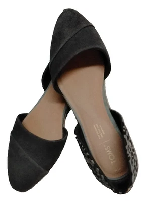Women’s 10 TOMS ‘Jutti’ Slip On D’Orsay Flat Gray Leopard Print Pointed Toe Shoe - Image 1 of 4