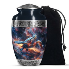 Flying Turtle Large Decorative Urn for Ash Adult Women Men 10 Inch