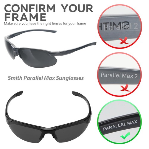 Walleva Black ISARC Polarized Replacement Lenses For Smith Parallel Max - Picture 2 of 6