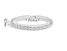 Solid Moissanite Tennis Bracelet for Women D VVS1 Round