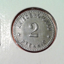 Germany Notgeld 2 Pfennig coin 1920s.