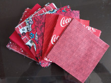74 - 5" x 5" SQUARES - RED - 8 Designs - Cotton