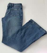 Girl  s Gap Kids  70s Flare High Rise Blue Jeans w/ Front Square Pockets Size 12
