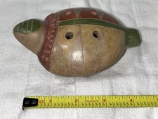 Ocarina Pottery Flute Turtle 4 Hole Ocarina Flute Vintage Handmade Turtle Flute