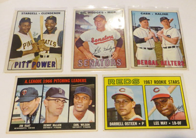 Lot of 6 Topps 1967 Series 3 Baseball Commons or minor stars