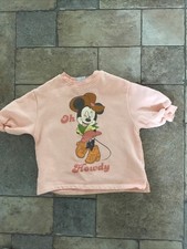 Next Peach Minnie Mouse Oh Howdy Sweatshirt Age 9/12 Months Great Con