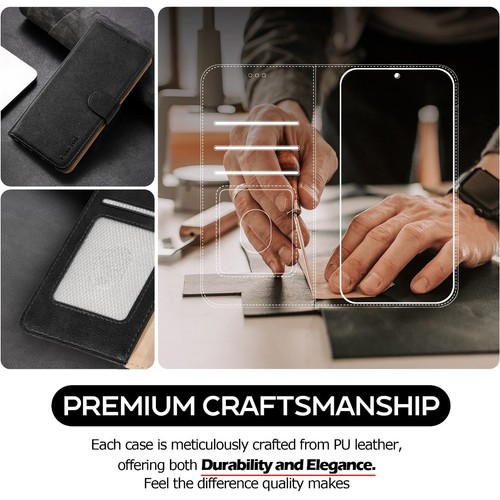 Coque pour Honor 400 Lite Cuir Véritable Portefeuille Housse Téléphone à Rabat et Verre Trempé - Photo 7 sur 19