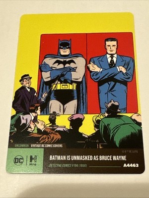 Batman Is Unmasked As Bruce Wayne DC Comic Covers Card Physical Only Mint #A4463