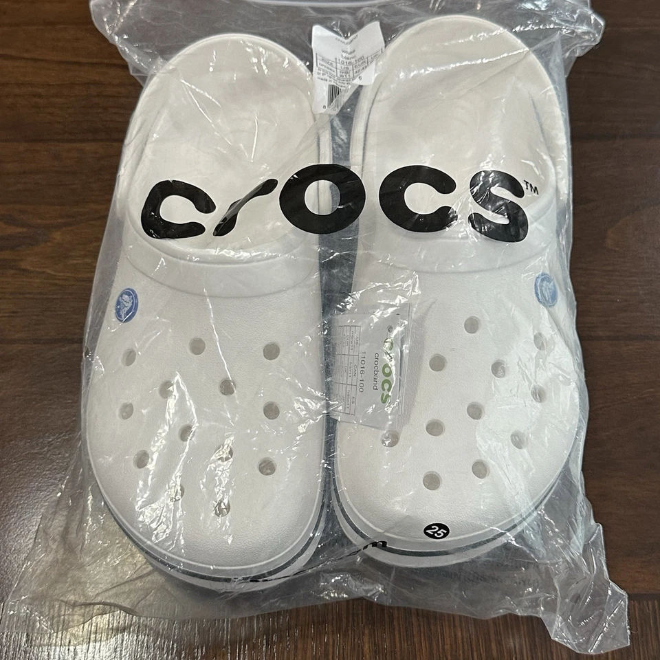 Zuecos Crocs Unisex-Adulto Crocband, Blanco, 11 Mujeres 9 Hombres EE. UU. (11016) Foto 2 de 4