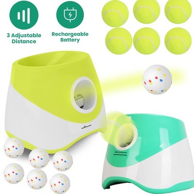 3 Distance Dog Ball Launcher with 6 Balls Automatic Balls Launcher Dog Fetch Toy
