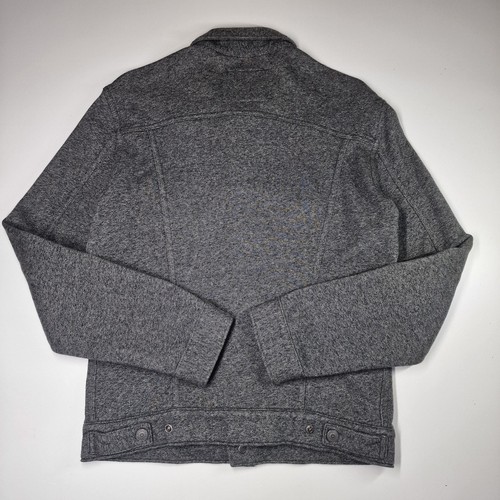 Levi’s Grey Knit Trucker Jacket Size S Button Up Casual Denim Style Layering Top - Picture 7 of 20