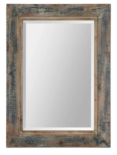 Uttermost 13829 Blue Bozeman Distressed Blue Mirror - Picture 1 of 2