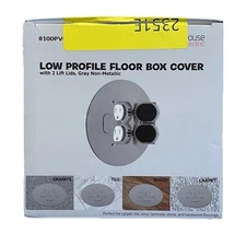 Newhouse Electric 6” Low-Profile Round Floor Box Outlet Cover Gray Non Metallic