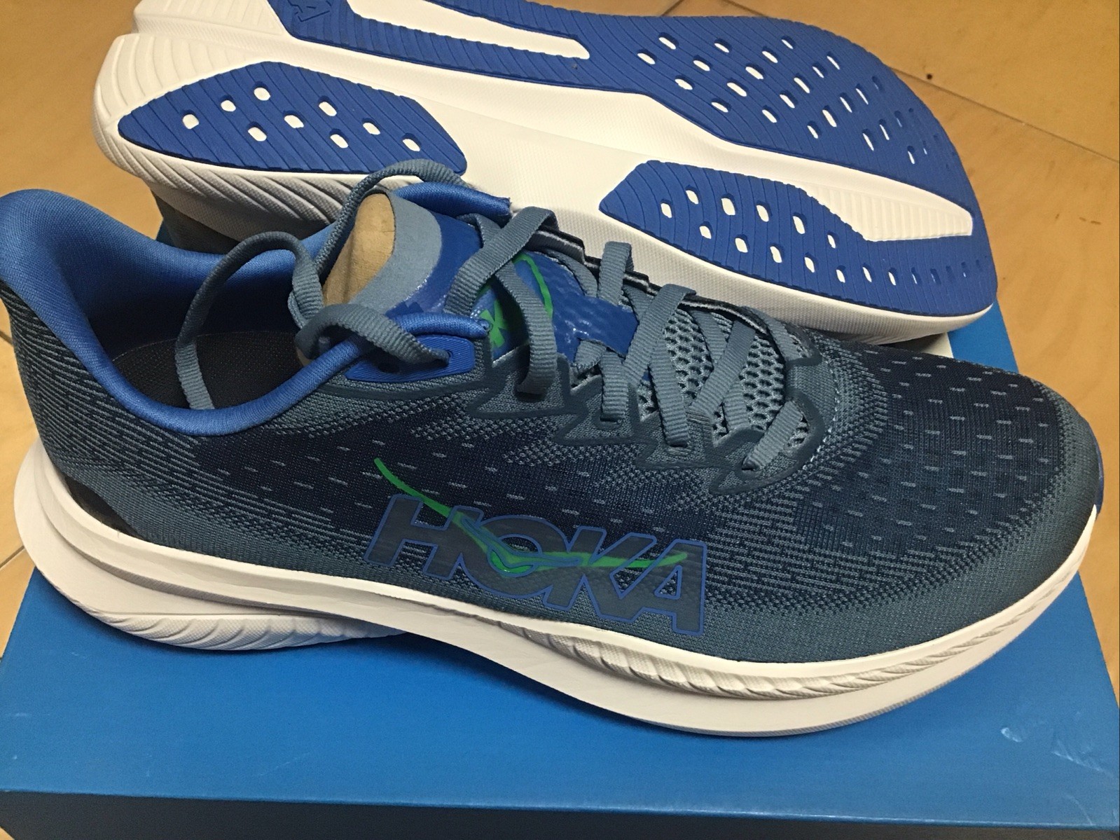 Zapatos para correr HOKA Mach 6 para hombre azules talla 9,5