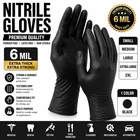 6 Mil Black Nitrile Gloves Disposable Heavy Duty Powder Free Latex Free S-2XL