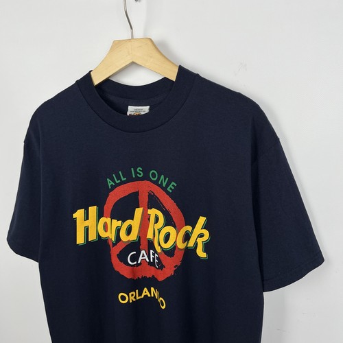Camiseta De Colección Hard Rock Café Orlando Logo Grande Manga Corta Azul Talla Mediana Años 90’s - Imagen 12 de 15
