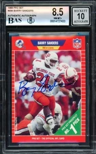 SALE! Barry Sanders Signed 1989 Pro Set RC 494 Lions BGS 8.5 Auto GM 10 Beckett