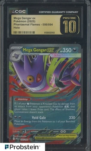 2025 Pokemon PFL EN Double Rare #056 Mega Gengar ex CGC 10 PRISTINE