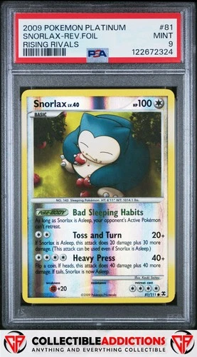 2009 Pokemon Platinum Rising Rivals #81 Snorlax Rev.Foil  PSA 9 Mint