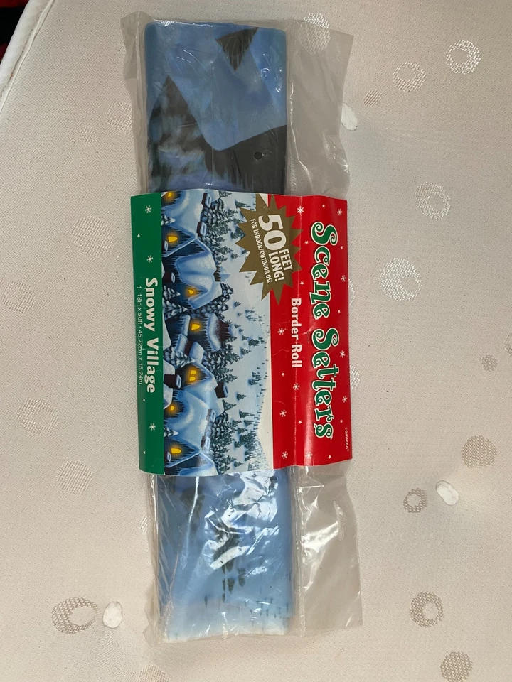 Scene Setters Room Rolls Snow Flurries & Snowy Village50 ft  Indoor Outdoor 2 Pc - Image 3 of 4