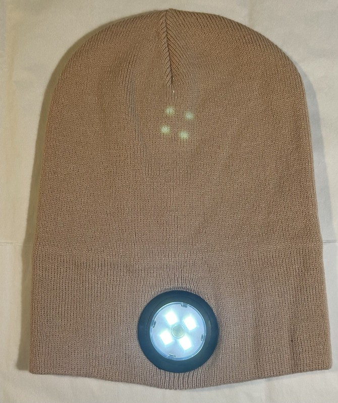 UNISEX RECHARGEABLE LED BEANIE HAT 3 LIGHT MODES HEADLAMP CAP USB HUNTING CAMP