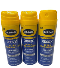 3 x 4.7oz Dr. Scholl s Odor-X Ultra Odor-Fighting Spray Powder Unscented