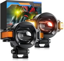 Motorcycle LED Fog Lights Auxiliary Lights Driving Light Spotlights 4 Modes