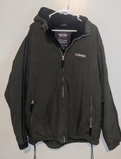 ABERCROMBIE FITCH L Vintage Late 90s JACKET COAT Army Green Stripe A F Fleece