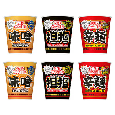 Nissin Instant Cup Noodles 3 Flavors Set of 6 Ramen Miso Tan-Tan Spicy