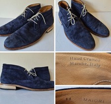 Rare Oliver Sweeney 'Maiori' Mens UK Size 11 Blue Suede Hand Crafted Ankle Boots