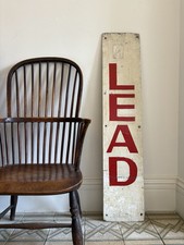 Architectural Mid 20th Century Sign, 122cm Painted on Ply, LEAD in Red Paint
