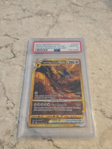 2023 Pokemon Origin Forme Dialga VSTAR (Secret) GG68/GG70 Crown Zenith PSA 10