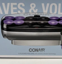 Conair Heat Waves Jumbo & Super Jumbo Hot Rollers 12 ct, NO Clips, CHV14JX