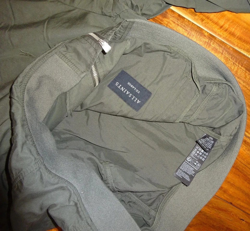 AllSaints Men's Bassett Bomber Jacket Olive $279 size XXL....NWOT - Image 3 of 4