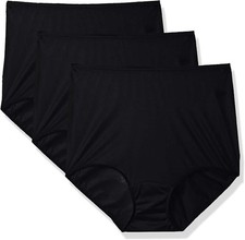 Shadowline Women's Hidden Elastic Nylon Full Brief Panty 3-Pack - 17032