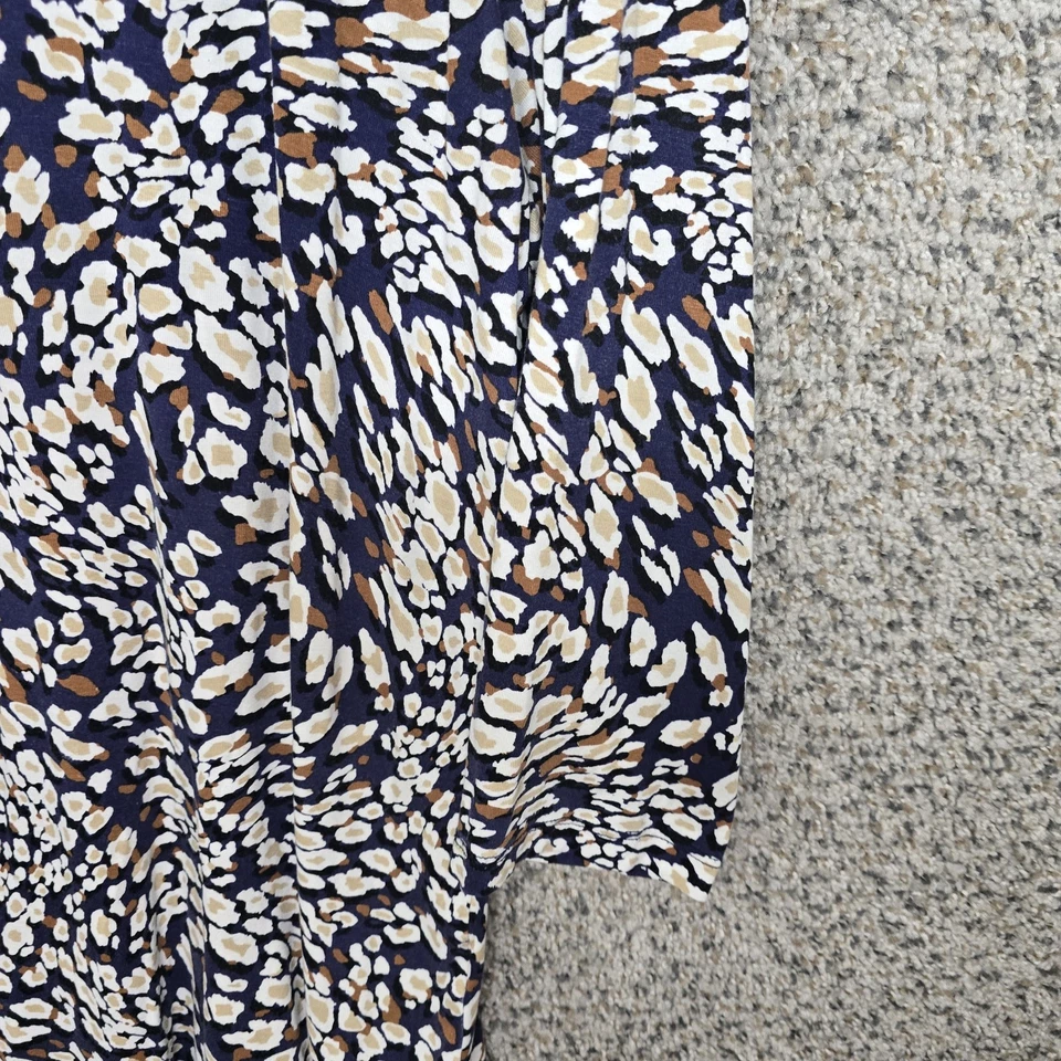 JM Collection Top Womens Large Blue Animal Print Scoop Neck Tunic Stretch Casual - Image 2 of 4