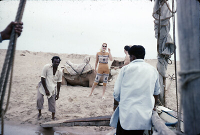 SL99 Original Slide 1960's Del Rubio Twin Karachi Camel 061a