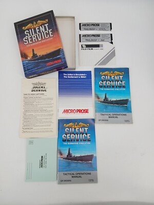Micro Prose Silent Service Atari Commodore 64 5.25'' Floppy w Manual in Box READ