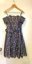 Stunning off-the-shoulders Eliza J (Size 12) black and nude lace dress