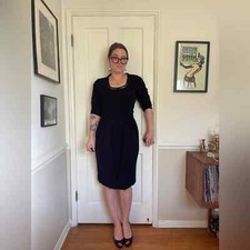 50s Vintage 3/4 Length Sleeve LBD Wiggle Dress