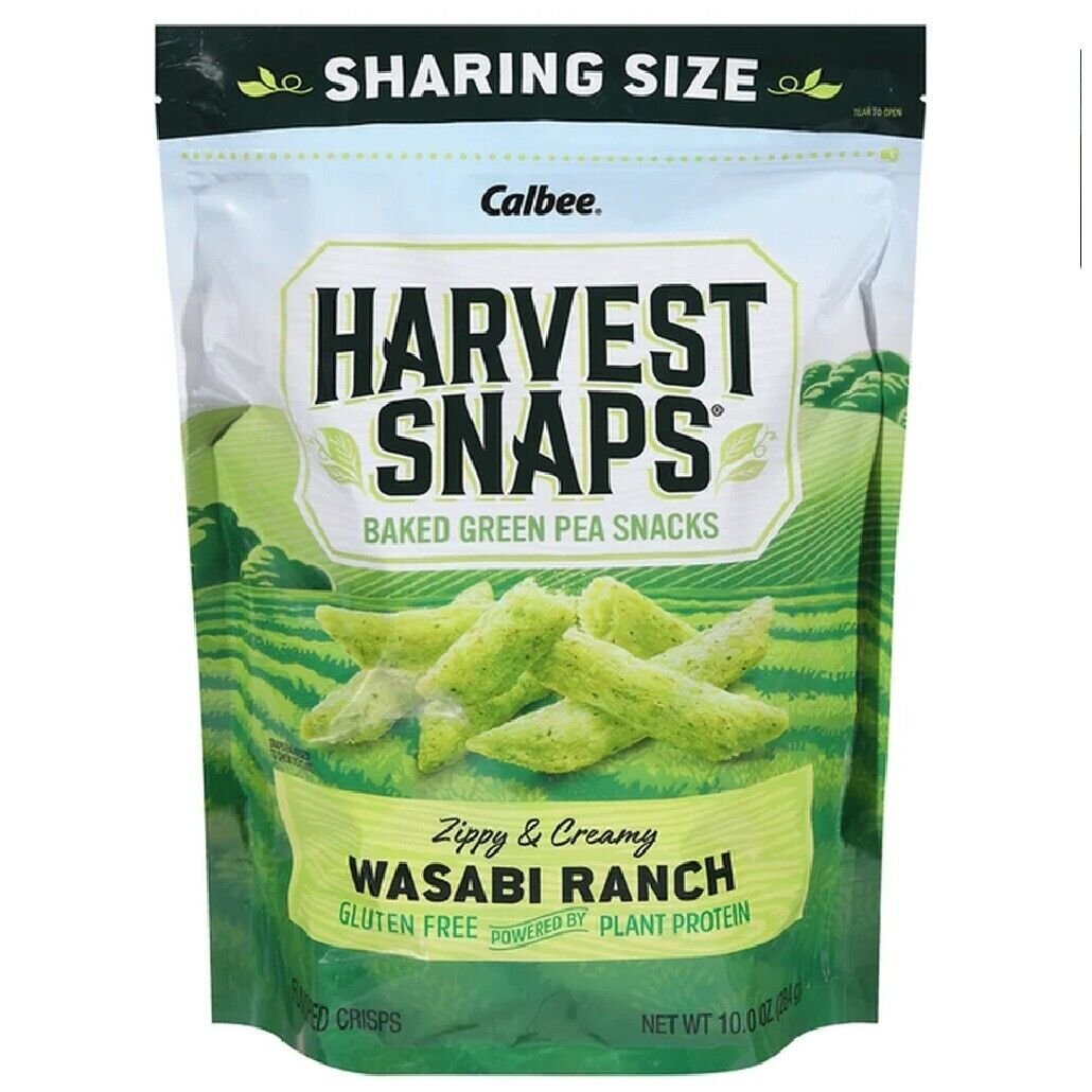 Harvest Snaps Grean Pea Snacks, Baked, Wasabi Ranch, Sharing Size 10 Oz